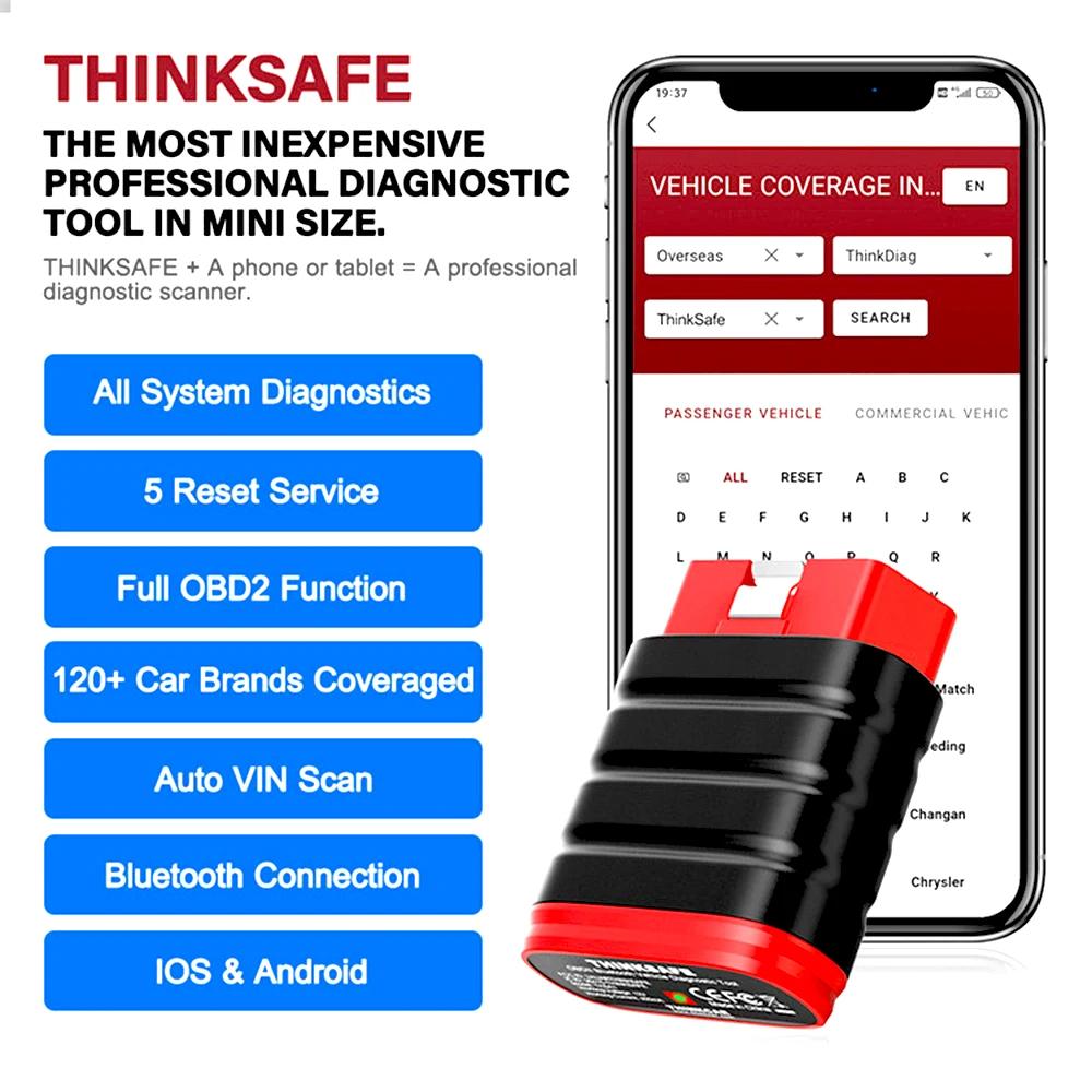Thinksafe Thinkcar OBD2 ĳ ڵ ,  ڵ  ý ĵ, 5 缳 TPMS ABS  ڵ  , PK Thinkdiag
